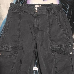 Garage Tight Ankle Black Cargo Pants